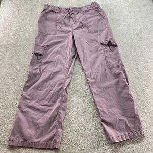 SO Pants Womens XL High Rise Cargo Wide Leg Mauve Purple Cotton